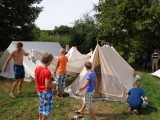 Am Donnerstag bauten wir die Zelte ab...